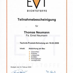 Zertifikate von der Firma Ernst Neumann